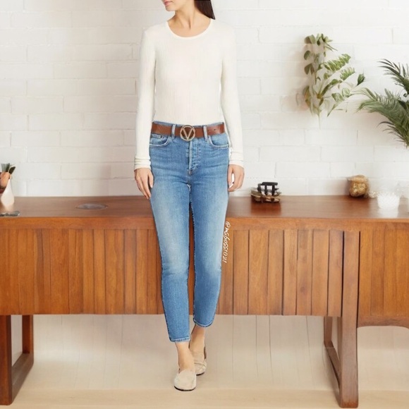 VALENTINO BY MARIO VALENTINO Guisy 1.25” Leather Belt in Brown NWT - Picture 4 of 5